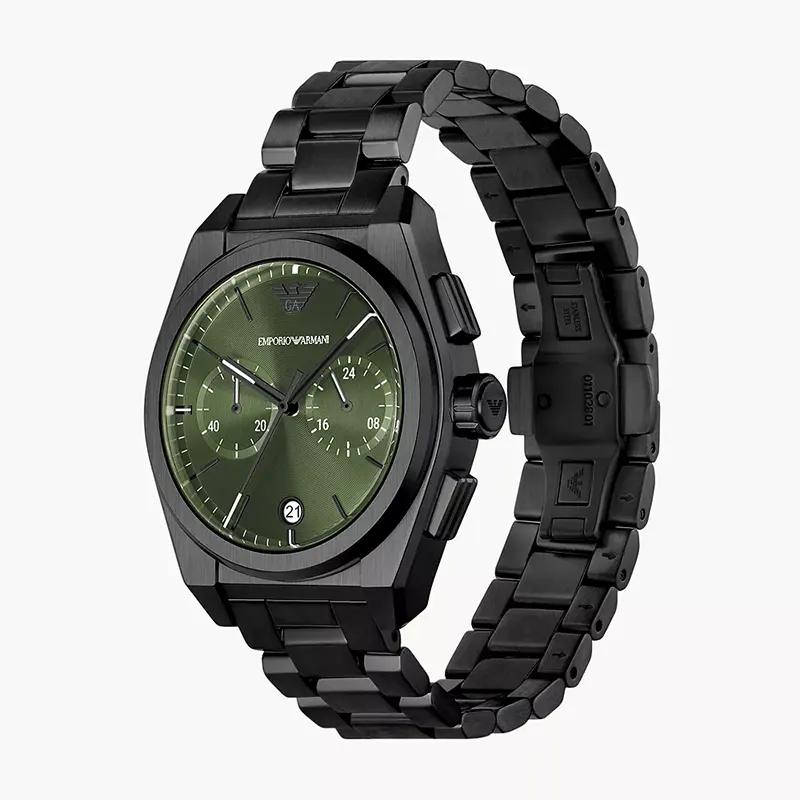 Emporio Armani Federico Chronograph Green Dial Men's Watch- AR11562